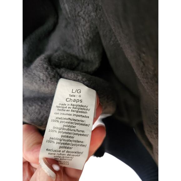 Chaps Men's Full Zip Vest Size L Fleece-Lined Microfiber Navy Blue Pockets EUC - Picture 5 of 7